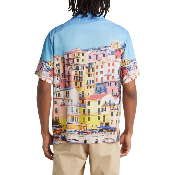 TOPMAN Naples Short Sleeve Button Up Summer Hawaiian Shirt Mens Size Large NEW - Picture 3 of 5